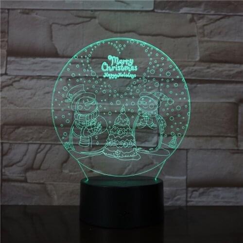 2019 NEW YEAR Snow Man 3D Led Lamp Christmas Decoration For Home Party Office Multicolor LED Bulb Night Light Luminaria 3171
