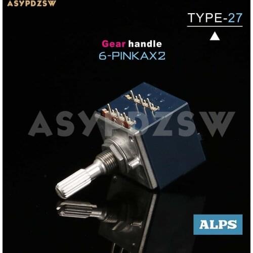 6-PIN Original ALPS Type-27 Gear handle volume potentiometer RK16 10KA 20KA 50KA 100KA 250KA
