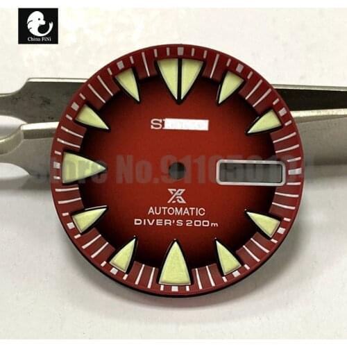 Watch Accessories Monster Gradient Red Dial Suitable For Seiko NH36A Movement Diving Watch Modification C3 Super Night Disc Face