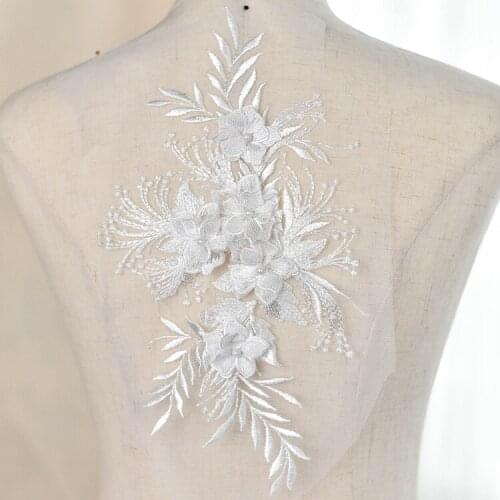 10 Colord 3D Applique French Lace Wedding Dress Applique DIY Bridal Headdress Ivory Lace Collar Lace Fabric