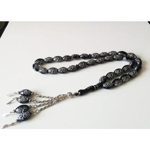 Free Shipping TSBA008B 10mm*14mm Oval shape Newest Muslim Tasbih 33pcs Prayer Beads Rosary Allah