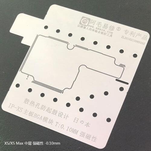 For iPhone XS/XS MAX Midframe BGA Stencil Motherboard Module Middle Layer Reball Pin Heat Template Tin Plant Net 0.10 Thickness