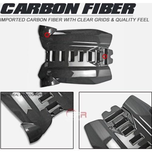 For Ferrari 488 OEM Carbon Black Glossy Rear Engine Cover Car Accessories Kit