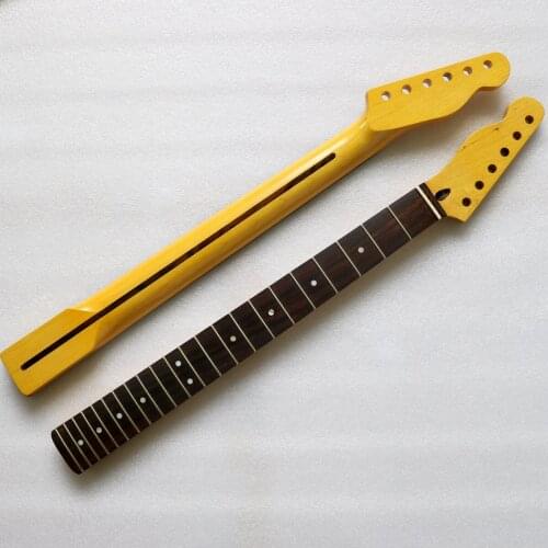 Highly engraved F Canadian Maple Rosewood Fingerboard Tele neck 22 Fret Light Yellow Left Hand Guitar Stem
