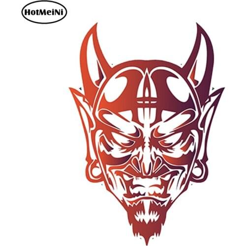HotMeiNi 3.5"X5" Devil Satan Face Evil Demon Lucifer 666 Car Bumper Vinyl Sticker Decal Waterproof JDM bump car sticker