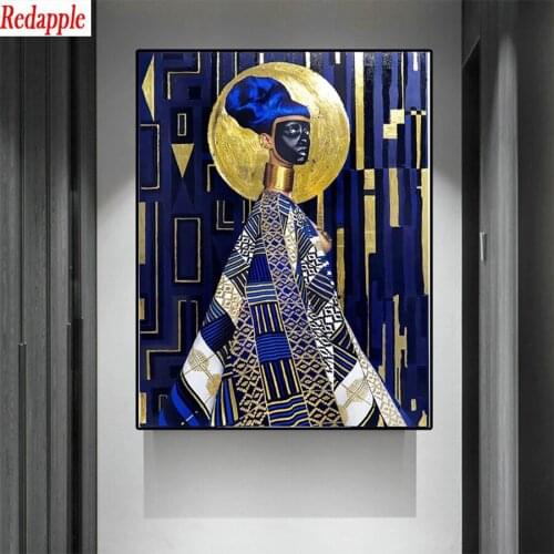 5d photo Round Diamond Painting Modern art, fashion African black woman Full Drill Square Mosaic Home Decor Handmade Embroidery
