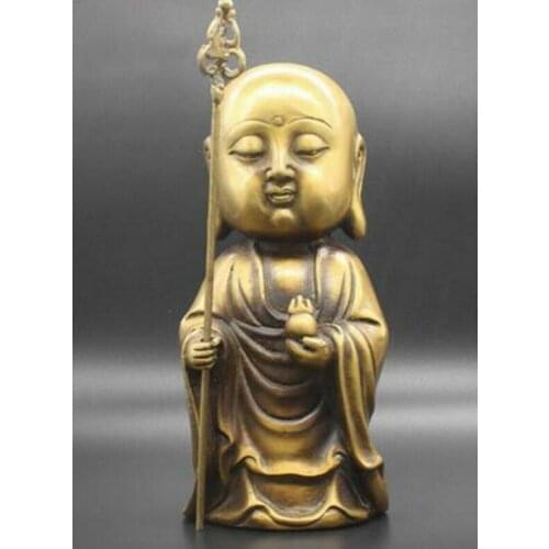 Chinese Old Tibetan Copper hand carved King of the Inferno Buddha statue