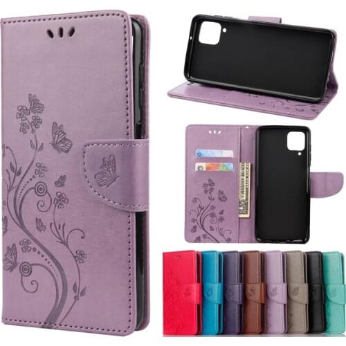 Flip Wallet Leather Case For Samsung Galaxy A12 Case Magnetic Flower Book Cover For Samsung Galaxy A12 Cover Phone Bag