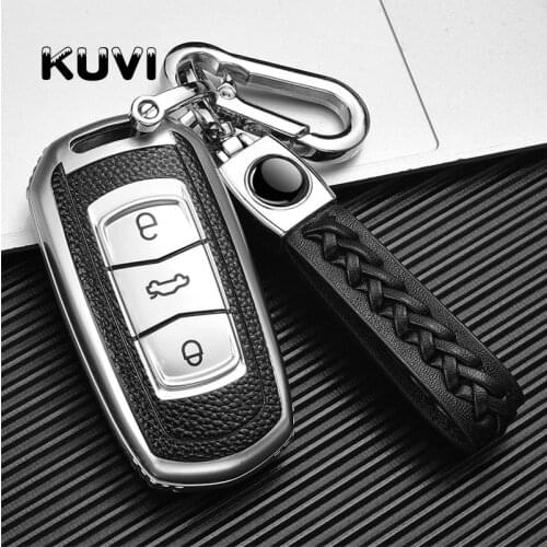 Leather Car Remote Key Case Cover For Geely Atlas Boyue NL3 EX7 Emarand Global Emgrarand X7 SUV GC9 Borui Auto Key Protect Shell