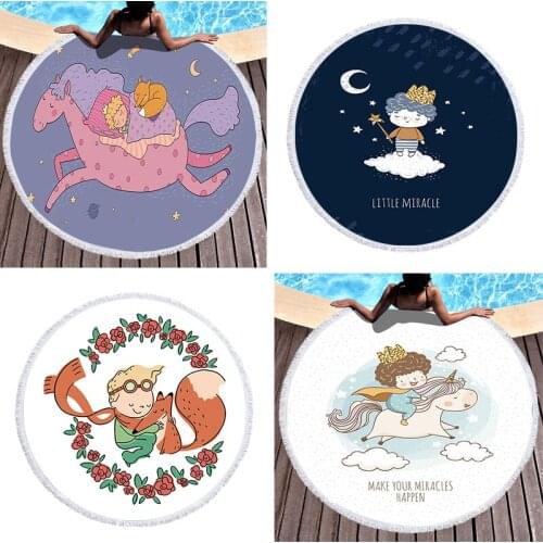 Boy and girl flying Round beach towel Fringed beach towel Pareo beach Sea beach towel luxury beach towel strandlaken Towel beach