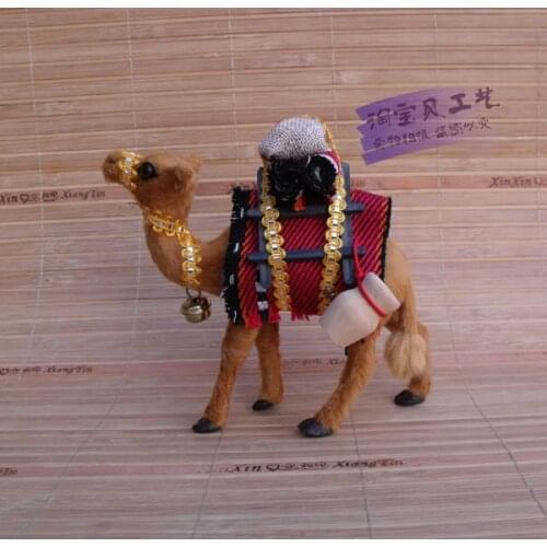 Small cute camel toy new resin and fur camel doll gift about 14x6x14cm 0880