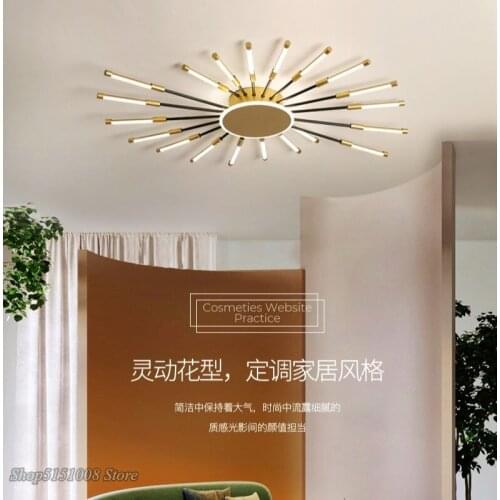 2020 New Led Chandelier Modern Light Simplicity Golden Luster Fireworks Ceiling Lamp Indoor Decoration Living Room Chandeliers