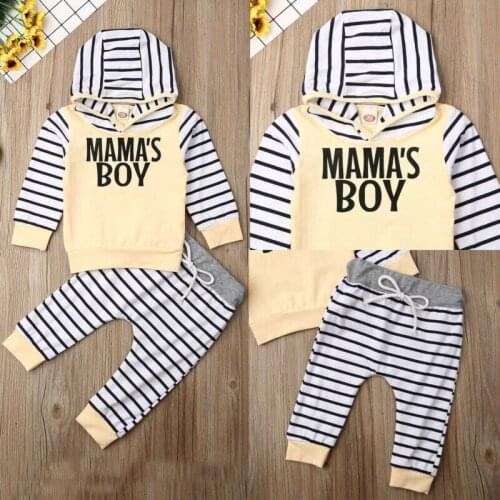 0-24M New Fashion Newborn Kids Baby Boy Hoodie Tracksuit Pullover Casual Long Sleeve Top+Pants Clothes Outfits Set