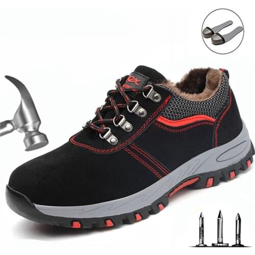 Winter Men New Casual Warm Shoes Anti-smashing Anti-piercing Safety Labor Insurance Shoes Non-slip Steel Head Welding Shoes Men