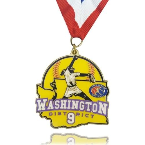 Factory Wholesale Metal Soft Enamel Sports Award Cheap Custom Ribbon Zinc Alloy Sports Medal