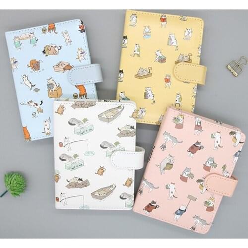 Creative Mini A6 Diary Notebook Cute Cat Cover Memo A5 Notepad School Supplies Student Children Gift Free Shipping
