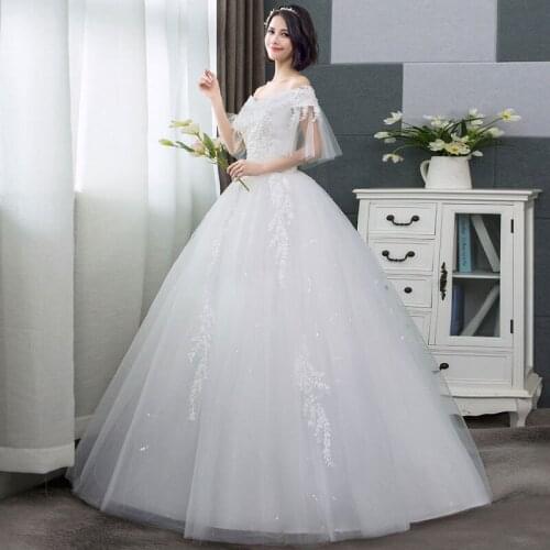 AIJINGYU Wedding Dresses Gowns Free Shipping Classy Luxury Real 2021 Dressing Belts Marriage Gown Dress