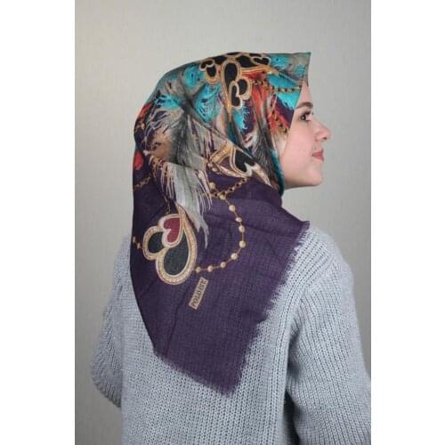 POLOİST SHİNE PATTERNED SILVERY LINEN SCARF-DESEN-24-RENK-05