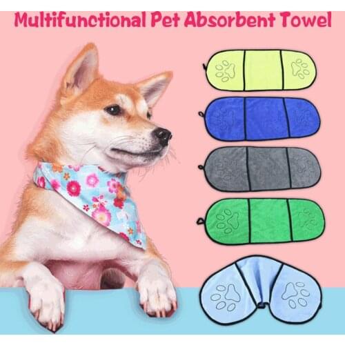 Pet towel dog paw microfiber dog hug towel absorbent dry hair multifunctional thick bath towel