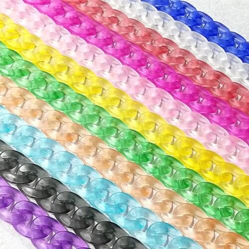 Transparent Matte Chain Chic Lady Resin Uneasy Broken Handbag Strap Many Lengths Choices Girls Fashion Colorful Bag Accessasory