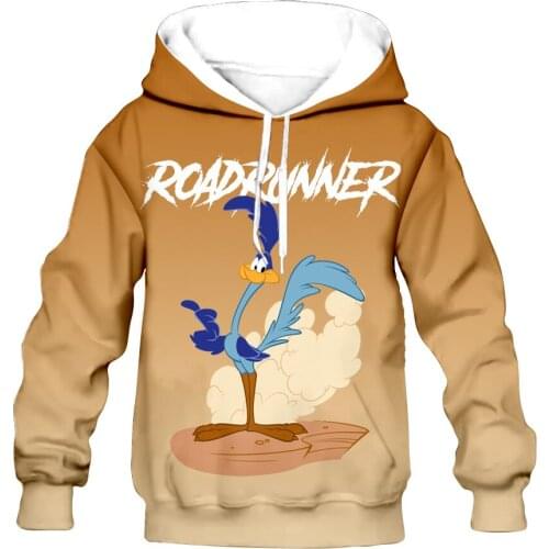 Roadrunner & wile e coyot KID 3D print Flannelet thickening type Children zipper coat Sweatshirt/Hooded//family clothing design