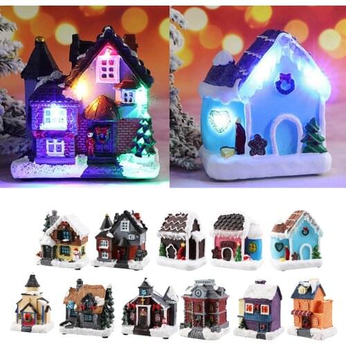 Christmas Village House w/ Warm LED Light Holiday Gift Xmas Decor Indoor Pinon Guitar Case Gift Cinnamon Town Village Status
