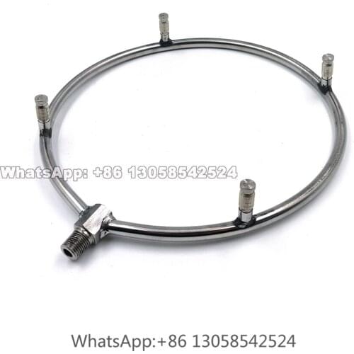 SS304 Watering Irrigation Sprayer Misting Fan Ring, Outdoor Misting Fan Ring Mist Cooling Kit with 4/5/6 Nozzle Seats