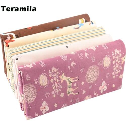 Teramila Animal Stripe Japanese Printed Cloth for Sewing Quilt Dress Cotton Fabrics Cartoon Needlework DIY Patchwork Per Meter