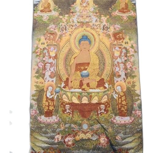 Tibet, Nepal, Thangka, portrait, brocade, silk, religious figure, Thangka, embroidery, mural, Buddha, silk