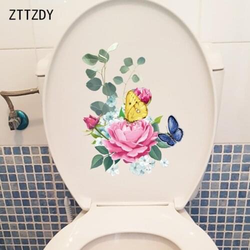 ZTTZDY 18.9×24.5CM Creative Butterfly Bouquet Classic Bathroom Toilet Decor Fashion Room Wall Stickers T2-1072
