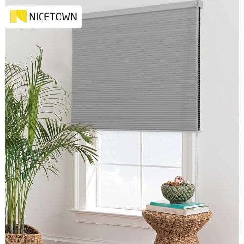 NICETOWN Customized Size Honeycomb Blinds Nonwoven Fabric Rope Control Full Blackout Cellular Shades Waterproof