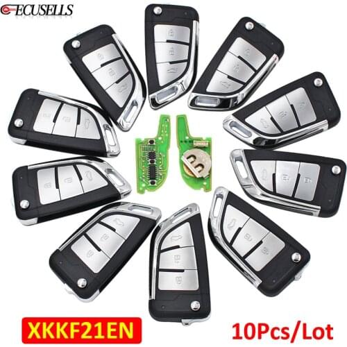 10Pcs/Lot XKKF21EN 3 Buttons Folding Flip Remote Xhorse VVDI Remote Wire Remote Key for VVDI Key Tool