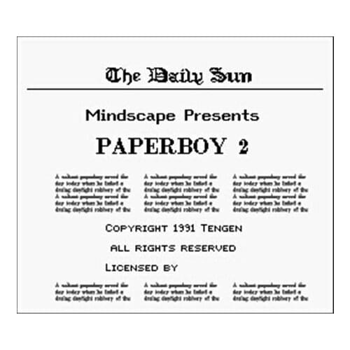 Paperboy 2 USA Version 16 bit Big Gray Game Card For NTSC Game Player