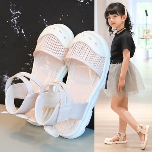 2021 Sandales en cuir véritable pour enfants, chaussures de plage pour filles et garçons, semelle antidérapante，Womens sandals