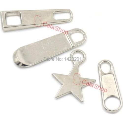 25 Pcs / Lot Metal Zipper Slider Fixer Repair Pull Tab #5 Instant Rescue Repair Set Replacement Molded Nickle
