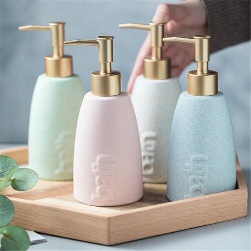 330ml Soap Dispenser Bathroom Lotion Liquid Storage Bottle Hand Sanitizer Shampoo Bottles Ceramic Replace Empty Sub-bottle