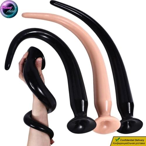 34cm Size-Small PVC Anal Plug Masturbator Gay Butt Expander Intestine Insertion Adult Sex Toys for Women Lesbian Pussy Prostate