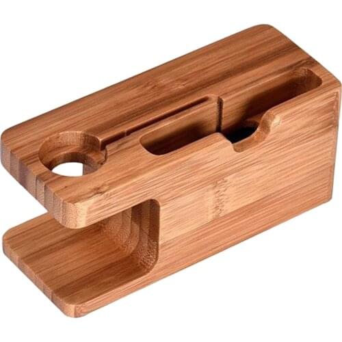Bamboo Wood Charge Dock Stand Holder Station For ,,Smartphone