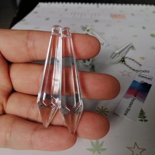 5Pcs 65mm Clear Glass Crystal Icicle Tine Chandelier Lamp Prisms Pointed Pendant DIY Bead Hanging Suncatcher Lighting Parts