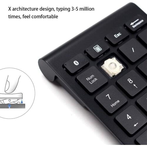 Black Keyboard 22 Keys MIni Numpad Bluetooth-Compatible Numeric Keypad Support Windows iOS Android System Brand New Easy Carry