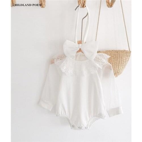 Baby Girl Clothes Newborn Lace Collar Princess Toddler Baby Clothes Baby Girl Romper Cotton Infant Baby Romper With Headband