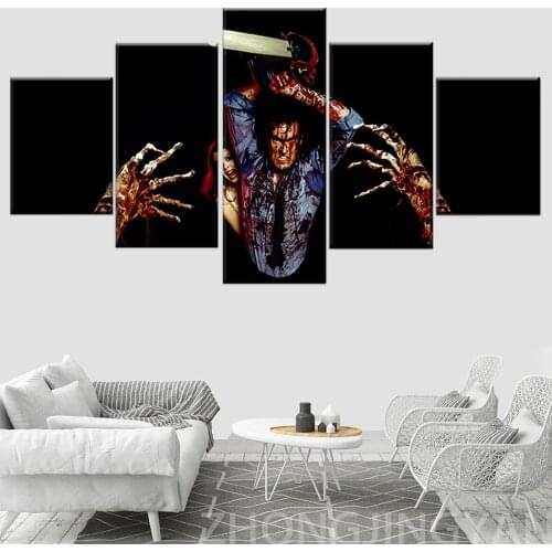 Canvas Painting horror movie The Evil Dead 5 Pieces Wall Art Painting Modular Wallpapers Poster Print for living room Home Decor