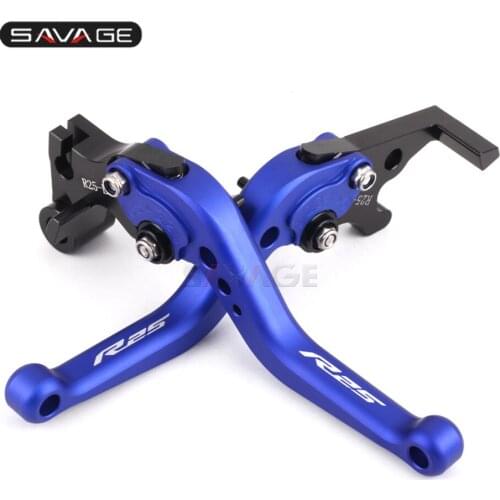 2020 Short Brake Clutch Levers For YAMAHA YZF R25 2014-2020 2019 Motorcycle Accessories Adjustable Black Blue Color CNC Logo R25