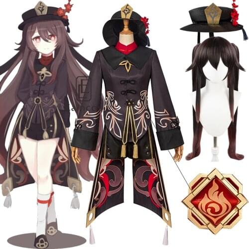 Game Genshin Impact Hu Tao Cosplay Costume Anime Outfits Dress Halloween Carnival Women Girl Uniforms