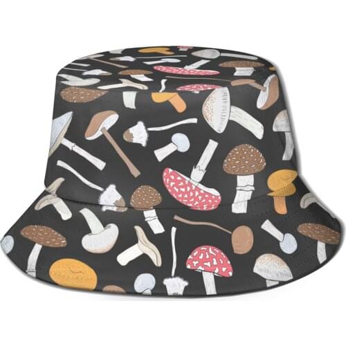 NOISYDESIGNS Fashion Bucket Hat Women Harajuku Fisherman Hat Folding Sun Fishing Hats Hip Hop Hats Mushroom Fungus Printing