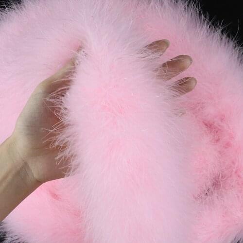 Wholesale 50g super Fluffy Pink Marabou Boa Turkey Feathers Ribbon Scarf for Wedding Dress Decoration Sewing Crafts High Quality