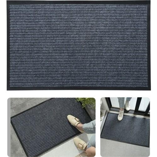 2PCS Striped Door Floor Mat Non-Slip Water-Absorbent Indoor Outdoor Entryway Welcome Mats Rug for Home Kitchen Rooms 16x23.6in