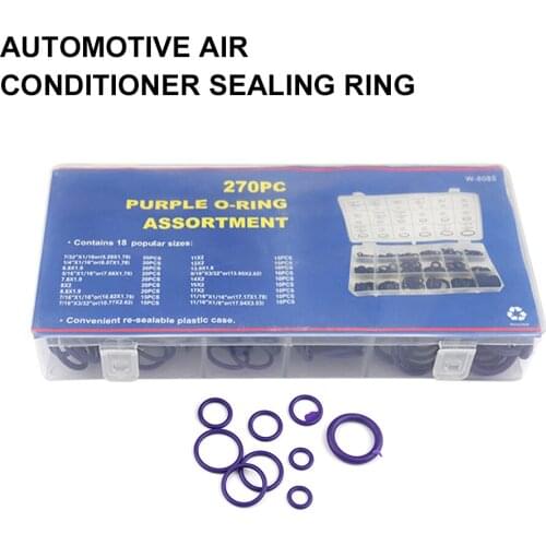 Dropship 225/265/270pcs 18 Sizes Rubber O Ring Assortment Automobile Air-Conditioning Compressor Rubber Sealing Ring Repair Tool