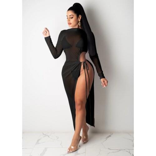 Sexy Cover Up Bikini Women Swimsuit Bikini Cover-up Beach Bathing Suit Beach Wear Knitting Swimwear Mesh Beach Dress Tunic Robe