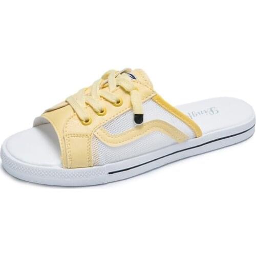 One-word slippers womens outer wear fashion 2020 new flat sports version sandals female tide net red summer womens shoes